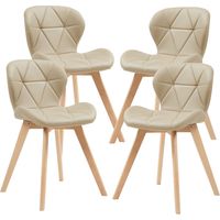 Set di 4 sedie da pranzo dal design moderno e robusto 78 x 47 x 52 cm beige 030009842