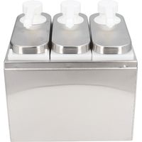 Sauce Dispensser Pump Salad Jam Seasoning Condiment Srop Squequet Container Base for Kitchen Restaurant 3 Pumps