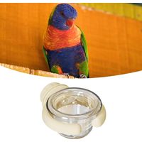 Off-White Round Bird Cage Feeding Bowl Daily Food Container for Pet Parrots