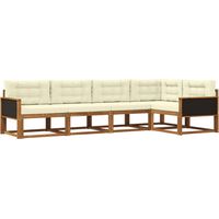 vidaXL Outdoor Sofa Set 5 pcs Natural and Cream