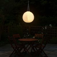 Solarlampe Lampion Außenleuchte LED Hängelampe Gartenleuchte weiß Außenlampe Pendelleuchte, Edelstahl Kunststoff, warmweiß, DxH 30x 55 cm