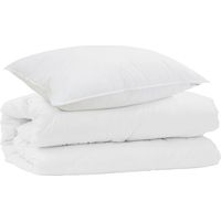 Ensemble de Duvet avec oreiller 2 pcs Blanc Microfibre