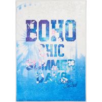 Tapis enfant tissé 80x120 bleu rectangle BOHO