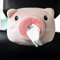 porte-bote De Mouchoirs De Voiture(tte De Porc Rose), Bote De Mouchoirs De Dessin Anim Mignon Bote De Mouchoirs En Peluche De Voiture Multifonctio