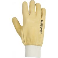 Gants de Travail Cuir Fleur et Croûte Bovin Singer T10 - Manchette 10 cm - Norme EN 388 - Sachet de 10 Paires
