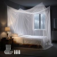 220x100x200 cm Moustiquaire pour Lits Simples Écran de Protection Anti-Insectes Kit de Suspension Complet, Filet rectangulaire Qui Vous protège et Repousse Les Insectes