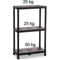 Etagère d'intérieur ventilée 3 étagères noires avec fixation murale incluse capacité de charge maximale 100 kg dimensions 60x30x95 cm