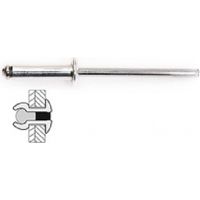 25 rivetti alluminio/alluminio a testa piatta Ø 4,8 x 14 mm TECHMAN