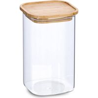 Glasbehälter mit Bambusdeckel, 1400 ml, 11 x 11 x 17,7 cm