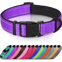 Shine Home Collier pour chien avec boucle de sécurité, collier réfléchissant réglable avec rembourrage en néoprène doux, collier de sécurité pour petits chiens, taille S, violet