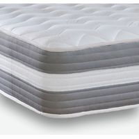Extreme Comfort Cool touch premium 3D White 9" Deep Medium feel hybrid spring & foam mattress, Grey Border 4ft Small Double