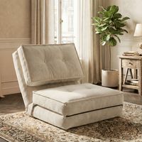 Fabulcozy Sofá Cama, Sofá Convertible de 1 Plaza con Respaldo Ajustable, Sofá Modular Para Sala de Estar, Tejido de Pana, Ideal Para Dormitorio o Estudio, Funda Extraíble de Fácil limpieza, 205×70×12