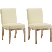 SMARTUE Lote de 2 Sillas de Comedor, Elegante Diseño Retro con Respaldo Alto y Robusta Estructura de Madera, Confort Clásico para Cocina o Comedor, Color Beige