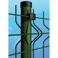 Palo Tubolare Tondo Verde Diametro 48 mm - Altezza Palo 200 cm - Completo di 4 Piastrine per Fissaggio