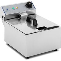 Royal Catering – Friteuse professionnelle 10L – Acier inoxydable – Thermostat précis – Zone froide pour cuisson optimale – Facile à nettoyer