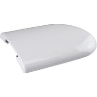 Weißer duroplastischer Toilettensitz „Luna 2“ mit Edelstahlscharnieren H050 – FER 410786.