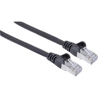 Intellinet 736855 RJ45 Patchkabel CAT 6a S/FTP 10.00 m Schwarz Folienschirm, Geflechtschirm, Halogen