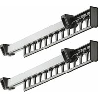 Kleiderständer Kleiderschrank ausziehbar, Schiebegarderobe, Kleiderständer für 12 Kleiderbügel, Länge 312 mm, 2 Stück