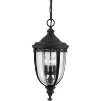 Elstead English Bridle - 3 Licht große Deckenleuchte für den Außenbereich Schwarz, E14