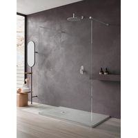 Piatto doccia in marmoresina grigio chiaro aquarock 80x160 con griglia acciaio