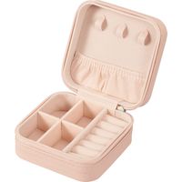 Petite boîte à bijoux, boîte à bijoux portable idéale pour les voyages, pour ranger bagues, pendentifs, boucles d'oreilles, colliers et bracelets (noire).