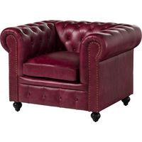 CHESTERFIELD 402 Poltrona - vera pelle / rosso 105x82x75