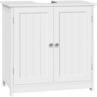 WOLTU Mueble de baño en forma de U bajo lavabo, ahorra espacio, con estante ajustable, 60 x 30 x 60 cm, blanco