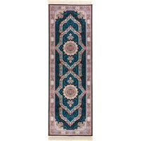 Tapis persan Ariane - 200x100cm, Rectangular - 100% Acrylique - Tissé - Bleu foncé