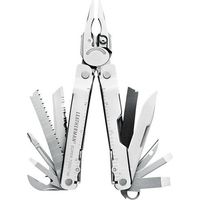 Leatherman Super Tool 300, multiherramienta resistente para construcción y mecánica, 19 funciones, acero inoxidable 420HC, bloqueo total, funda nylon negro.