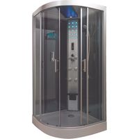 ONDEE ZEN - Cabine de douche hydromassante - SKADI - radio- Chromothérapie LED - 1/4C 100 cm - Noir
