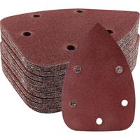 20 feuilles papier abrasif grain 180 pour ponceuse à détail, disque de ponçage 5 trous avec bande auto-agrippante, compatible papier 140 mm
