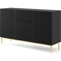 MOBILE RAVENNA B MOBILE IN MDF RIVESTITO IN FOGLIO 2D3S 150 NERO OPACO TELAIO ORO