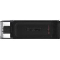 Kingston Technology DataTraveler 70 USB-Stick 64 GB USB Typ-C 3.2 Gen 1 (3.1 Gen 1) Schwarz