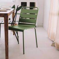 Chaise en métal vert cactus - Palavas
