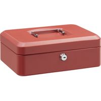 Arregui – Coffret à monnaie en acier émaillé – Compartiment pièces et billets – Poignée en acier nickelé – 25 cm Rouge - C9234