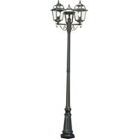 Searchlight New Orleans - Lampadaire extérieur à 3 ampoules noir, or IP44, E27
