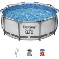 Aufstellpool-Set BESTWAY Steel Pro Max 305x100 cm mit Kartuschenreiniger und Leiter