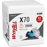 Panni WypAll X70 8387 - 12 confezioni x 76 panni piegati in quattro a 1 velo, bianco