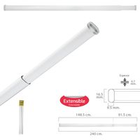 Barra Visillo Extensible 148.5/240 cm.Con Muelle Presion Ajustable (1 Pieza)