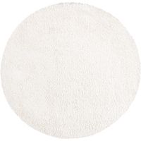 Tapis à Poils Longs doux SOFTY, Tapis de Salon, Chambre, Couloir (Blanc Crème - 160x160cm)