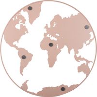 Metalltafel für Notizen in Form der Erde, WORLD, Ø 50 cm