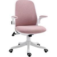 Silla Giratoria de Oficina Silla de Escritorio Basculante Altura Ajustable Reposabrazos Elevable 62,5x60x94-104 cm Rosa
