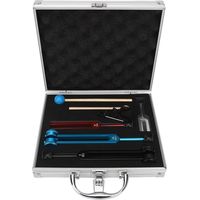 Kit de diapasons thérapeutiques en aluminium, 128Hz à 4096Hz, pour harmonisation des chakras et fréquences Solfeggio, avec marteau et étui.