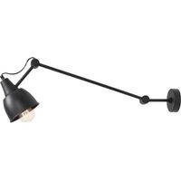 Applique métal E27 bras pivotant 75 cm haut applique noire