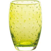 Bolicante Set di 6 Bicchieri Tumbler in Vetro Soffiato a Bocca Colore Verde Mela lavorazione Artigianale con Effetto Bollicante Tradizione Muranese