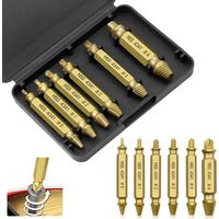 Kit de 6 extracteurs pour vis cassées. Extracteurs de têtes de vis, extracteurs de vis cassées et extracteurs de boulons - Crezuo
