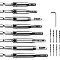 Foret à Centrer 16 PCS pour Charnière, Outil de Perçage Automatique pour Travail du Bois, Mèches Précises pour Fenêtres et Portes Ajustables - KZQ