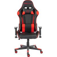 Momo Design MD-GC005A-KR Videospiel-Stuhl Gaming-Sessel Gepolsterter Sitz Schwarz, Rot