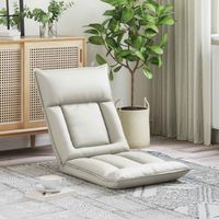 vidaXL Adjustable Floor Chair White Faux Leather
