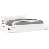 vidaXL Lit avec tiroirs et matelas blanc 200x200 cm bois massif de pin